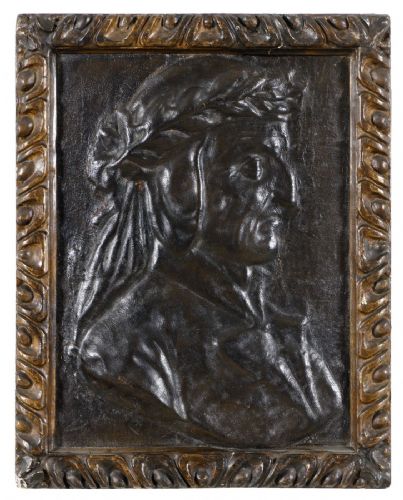 High-relief in leather "Dante Alighieri"
    